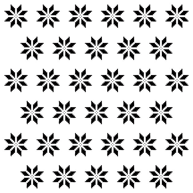 Northern Lights - Pixelated Snowflakes Stencil