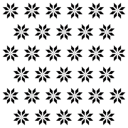 Northern Lights - Pixelated Snowflakes Stencil