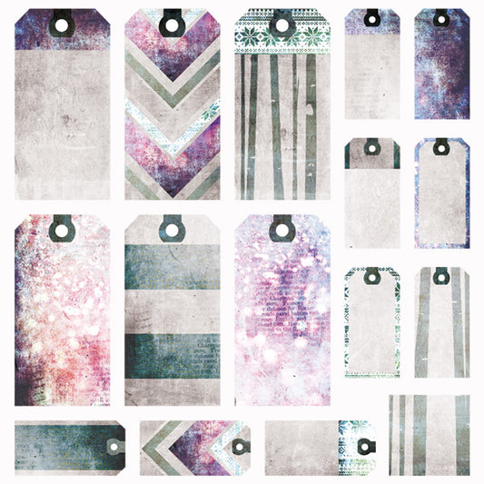 Northern Lights - Tags 12x12