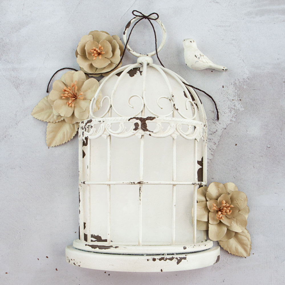Antique White Birdcage