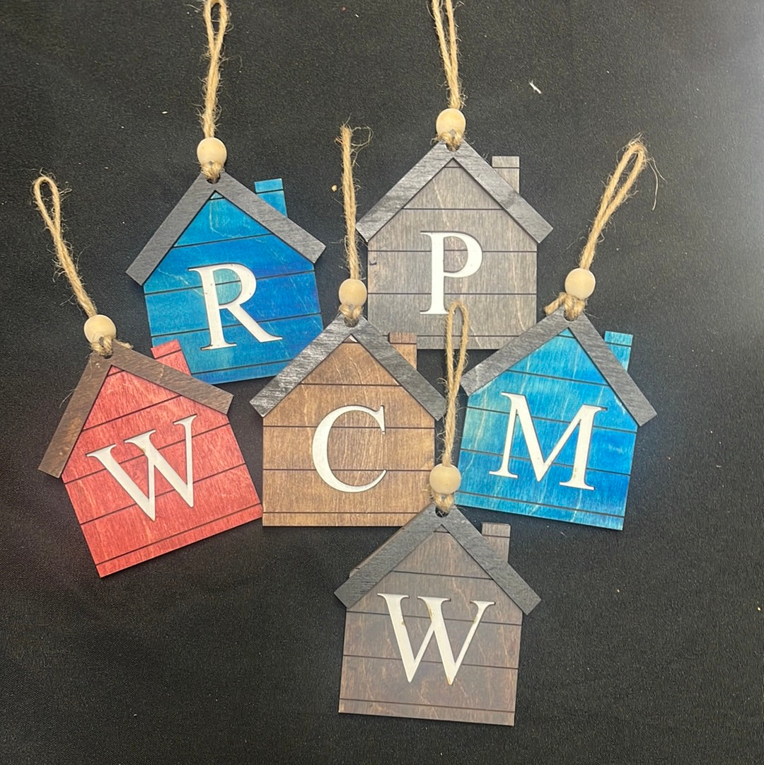 Initial Shiplap House Ornament