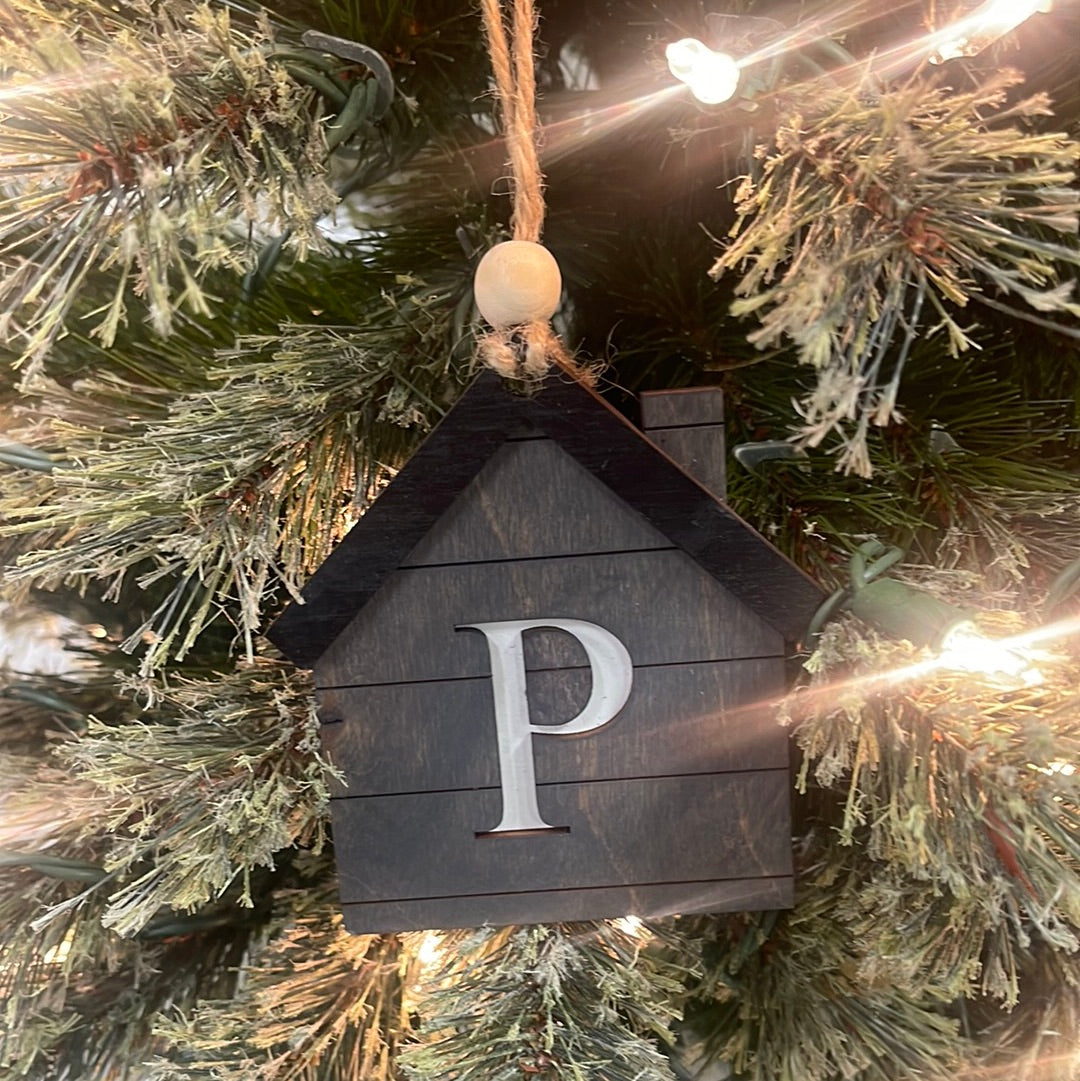 Initial Shiplap House Ornament