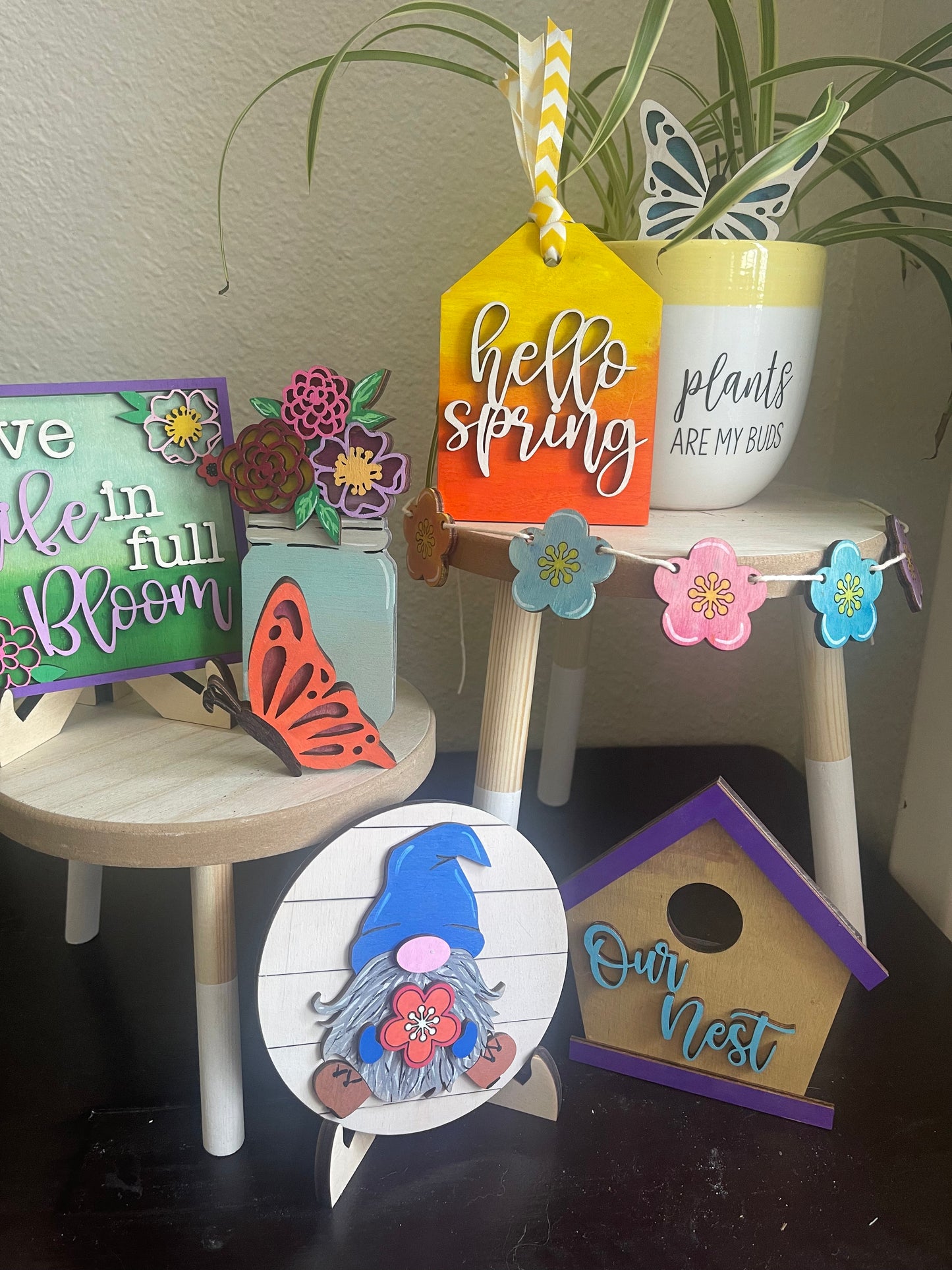 Spring Butterfly Tier tray set