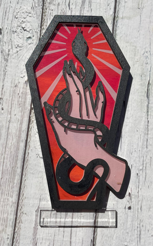 Lighted Snake Coffin Hand
