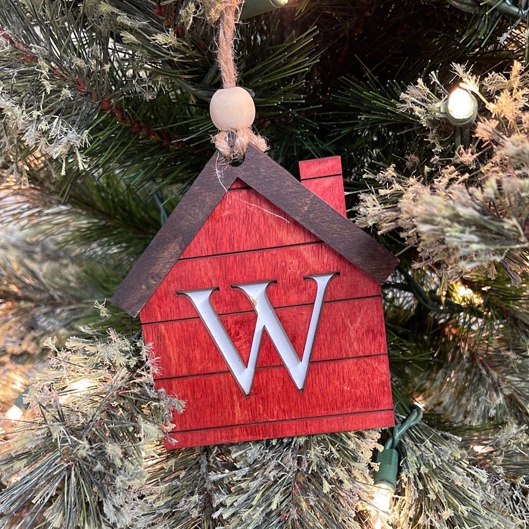 Initial Shiplap House Ornament