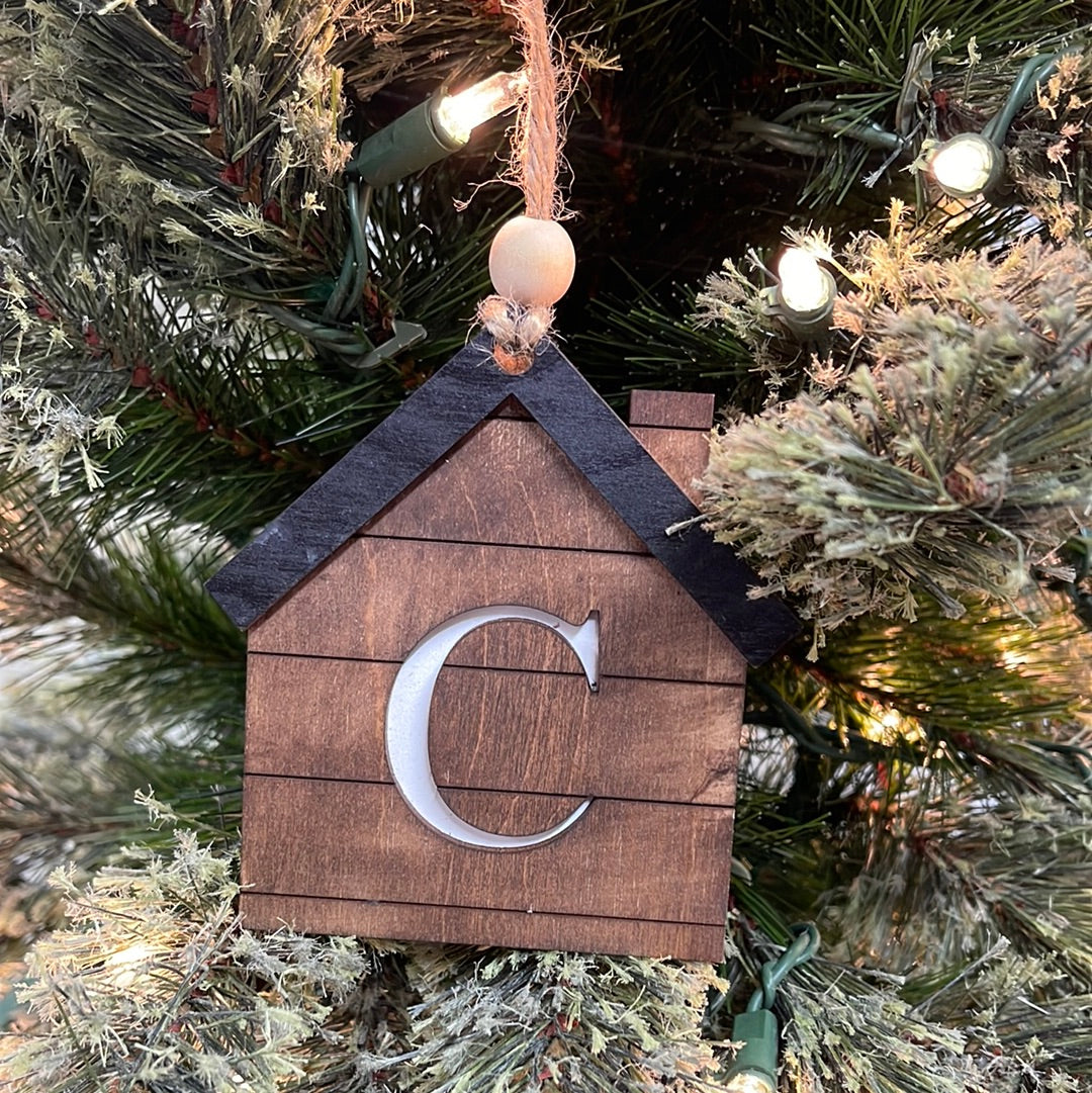 Initial Shiplap House Ornament