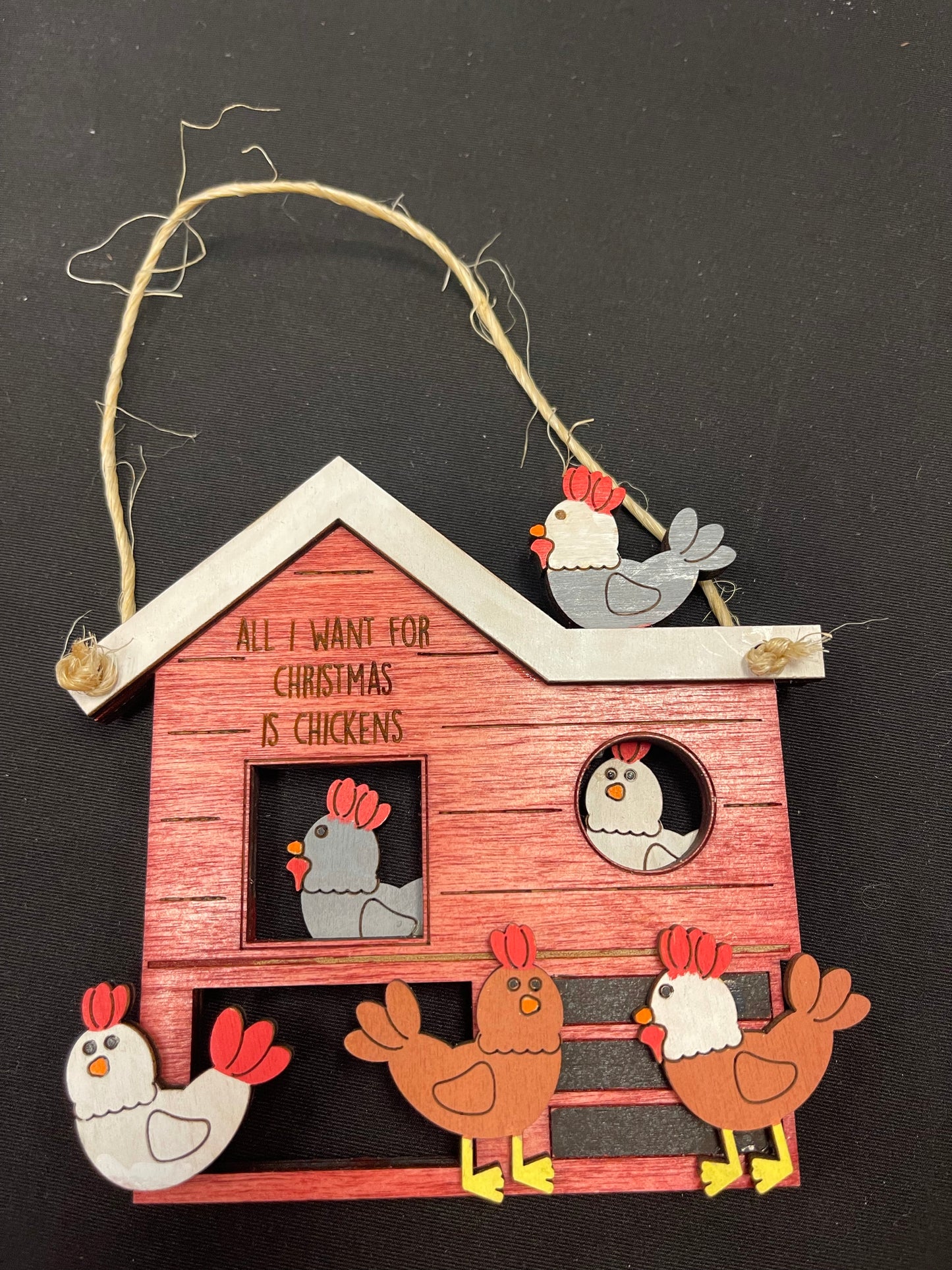 "All I want for Christmas is Chickens" Ornament