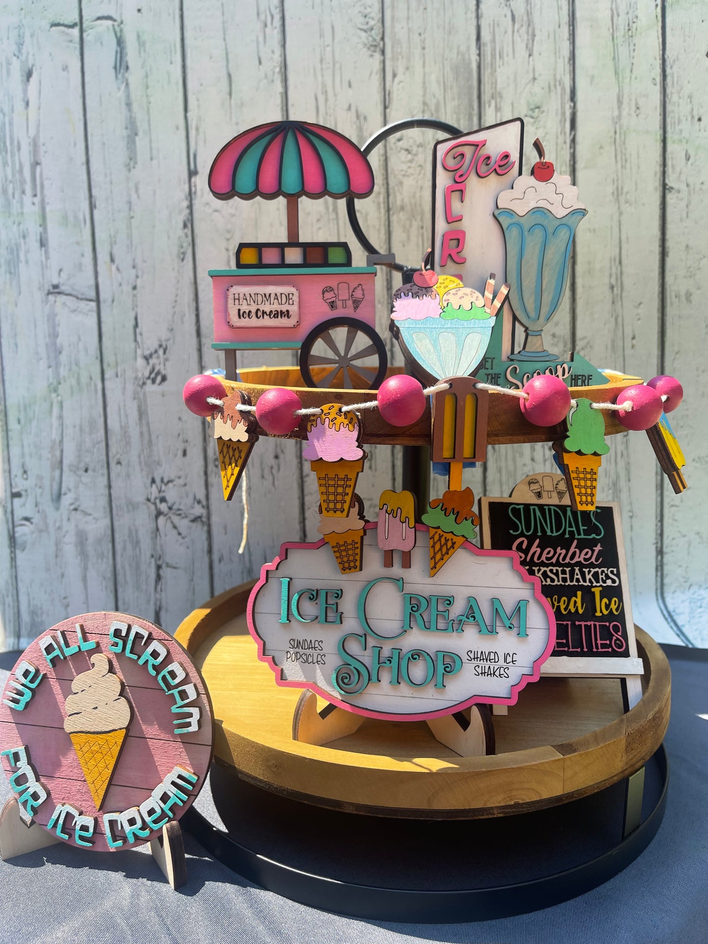 Vintage Ice Cream Tier Tray