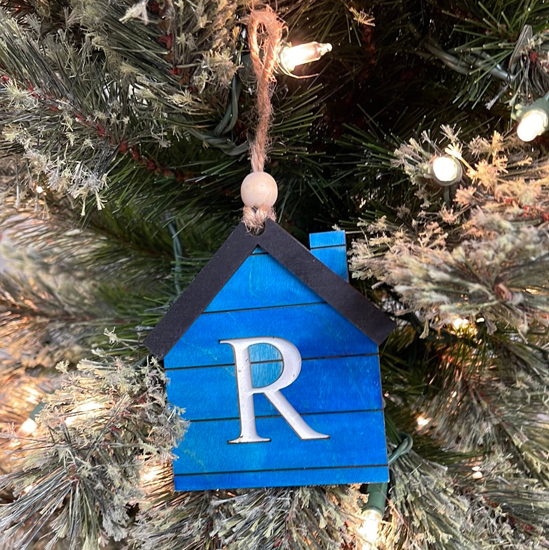 Initial Shiplap House Ornament