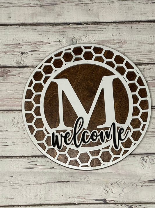 Monogram Welcome Honeycomb