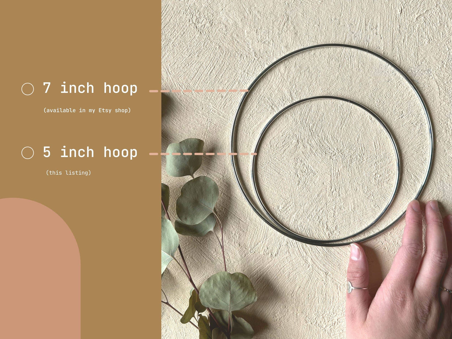 Set of 3: Warped 5" Metal Hoops for Weaving