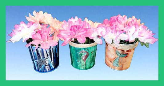 Beach Day Alcohol Ink Planters