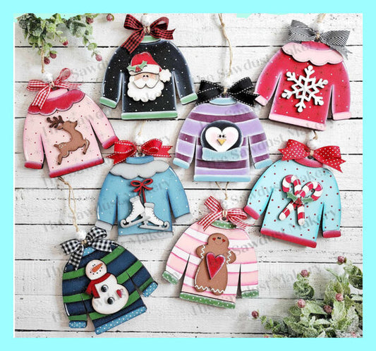 Christmas In July!!! Ugly Sweater Ornaments