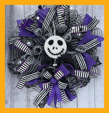 Halloween Smiling Jack Ribbon Wreath Class