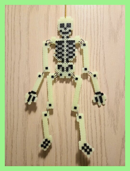 Glow in the Dark Perler Bead Skeleton