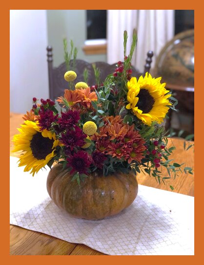 Create your own Floral Pumpkin Centerpiece