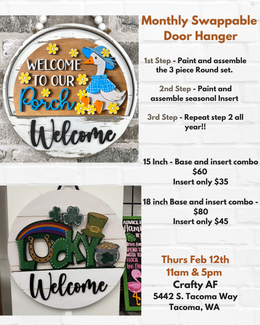 Seasonal door hanger and inserts - St. Paddys and Porch Goose!!
