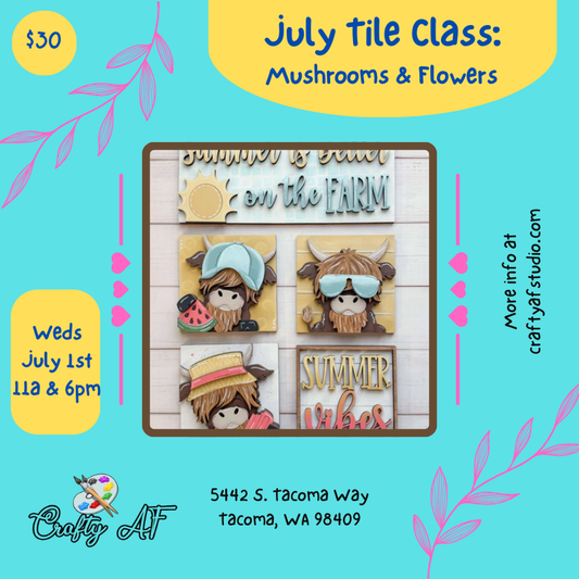 July  Tiles - Summer Highland Cows