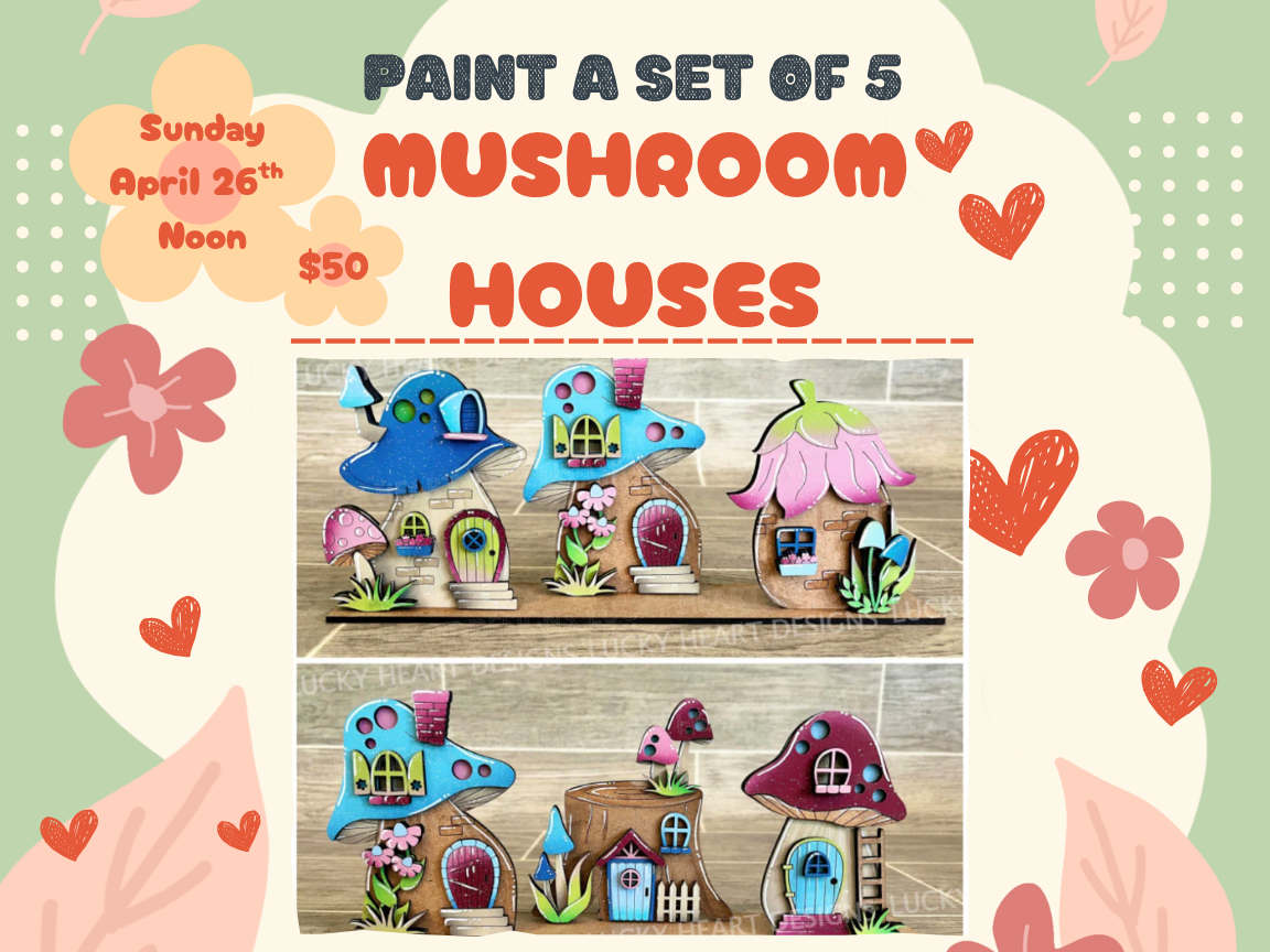 Mushroom Houses - Set of 5