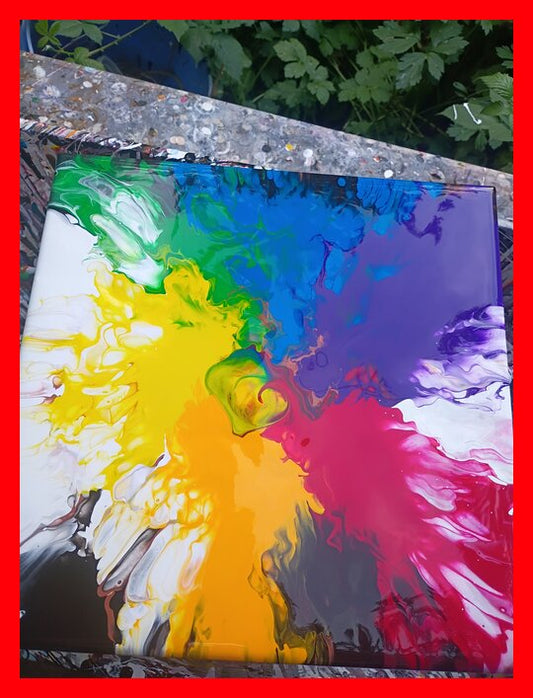 Rainbow Chaos Dutch Pour Painting
