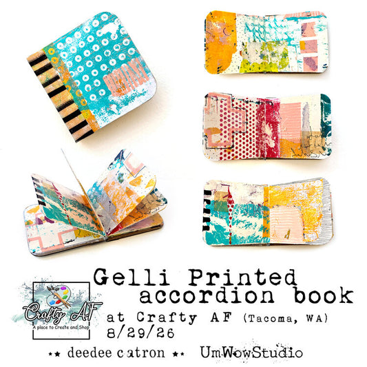 Gelli Printed Accordian Book  with DeeDee Catron