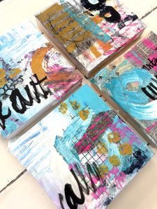 Dina Wakely: Beeswax Collage Wood Panels