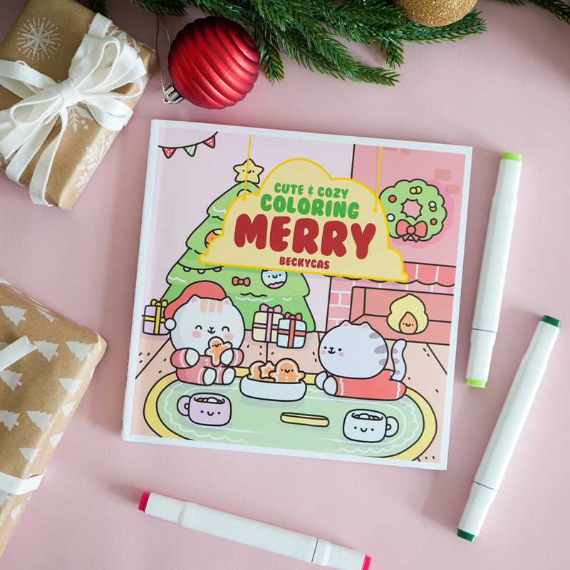 Cute & Cozy Coloring: Merry by Becky Cas