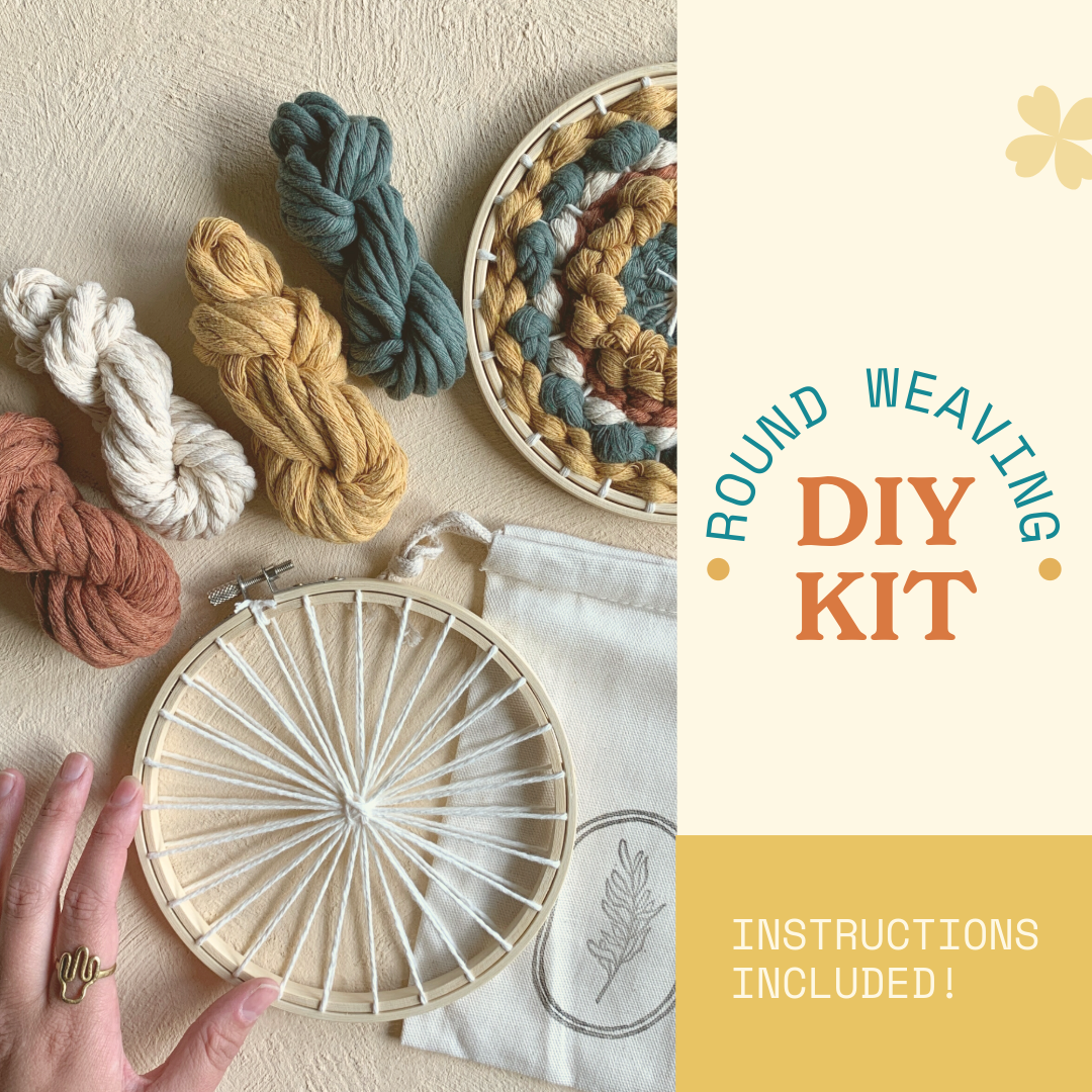 Natural Tones - DIY Round Weaving Kit | Beginner Friendly