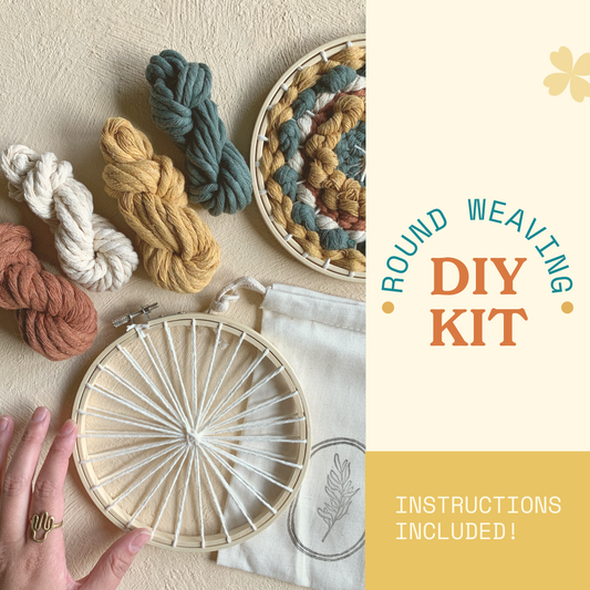 Natural Tones - DIY Round Weaving Kit | Beginner Friendly