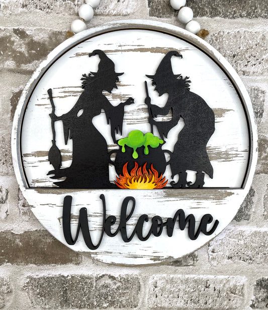 Witches Night Out Seasonal Insert for Interchangeable rounds or Crate - Ready to Paint