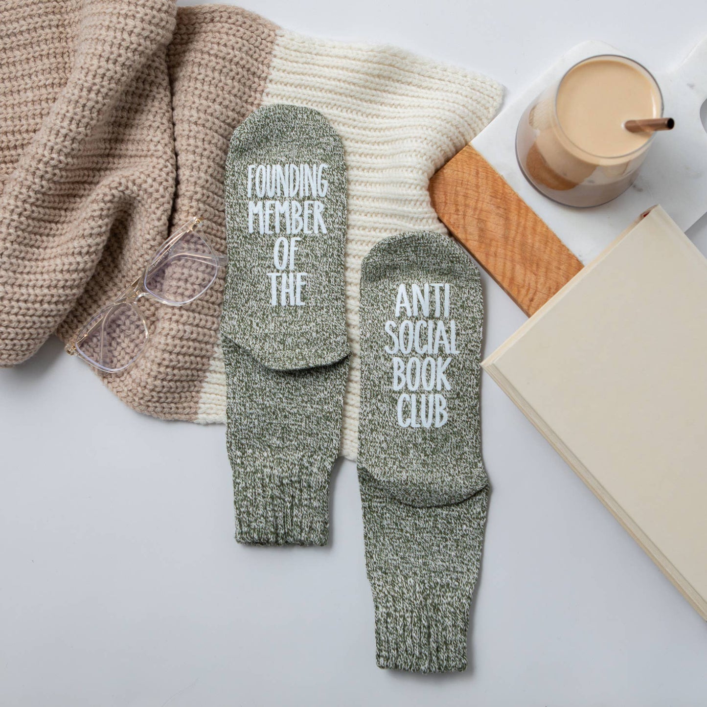 "Founding Member Of The Anti Social Book Club" Novelty Socks