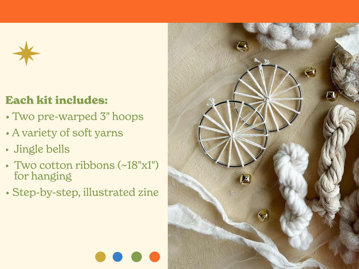 DIY Round Ornament Kit | Holiday Kids Craft | Weaving Kit
