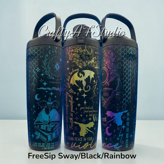 30oz Fourth Wing Fantasy laser engraved tumbler V2 - Basgiath College - Dragon Rider - Romantasy