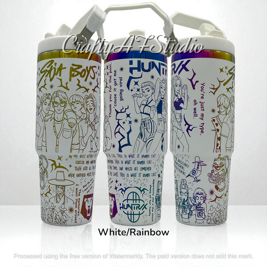 30oz KPop Demon Hunters Laser Engraved tumbler V2 | Huntrix | Saja Boys
