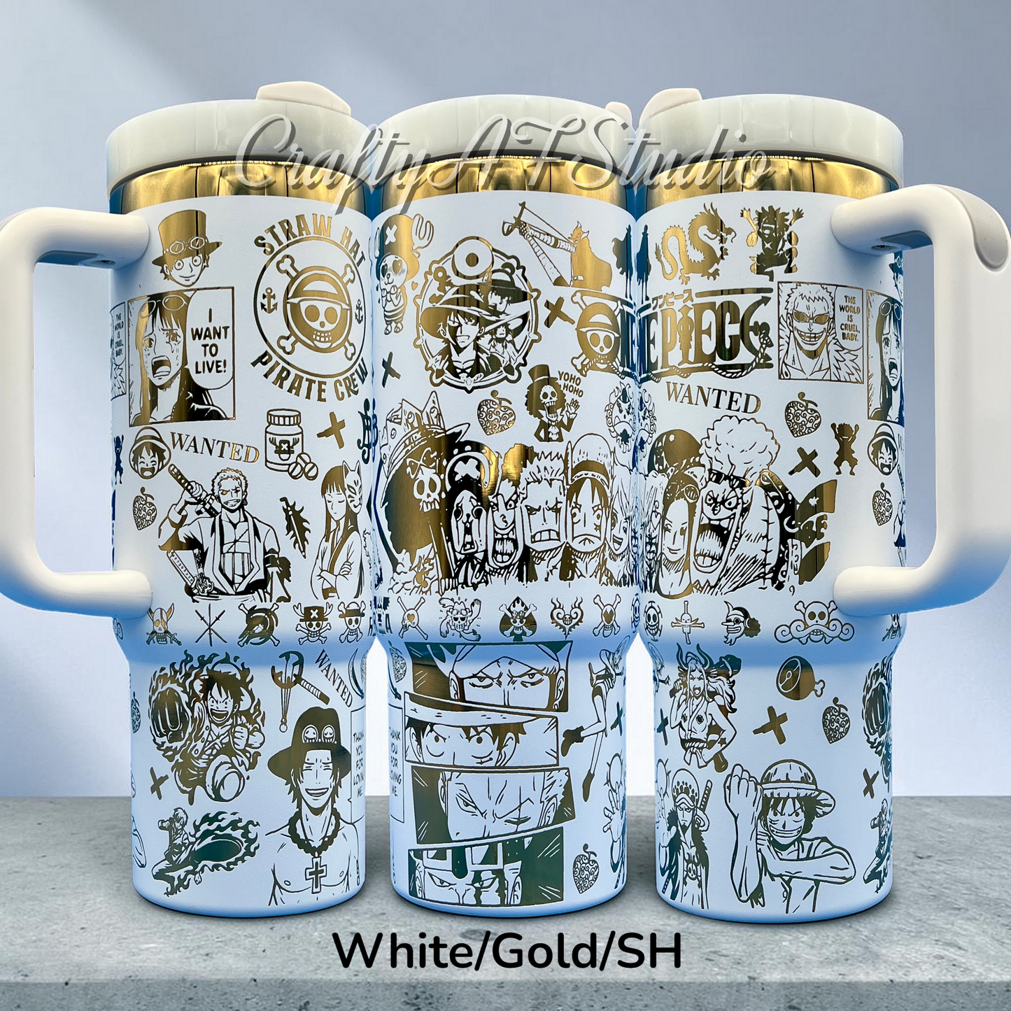 Straw Hat Pirates Anime Manga series Laser Engraved Tumbler 30oz