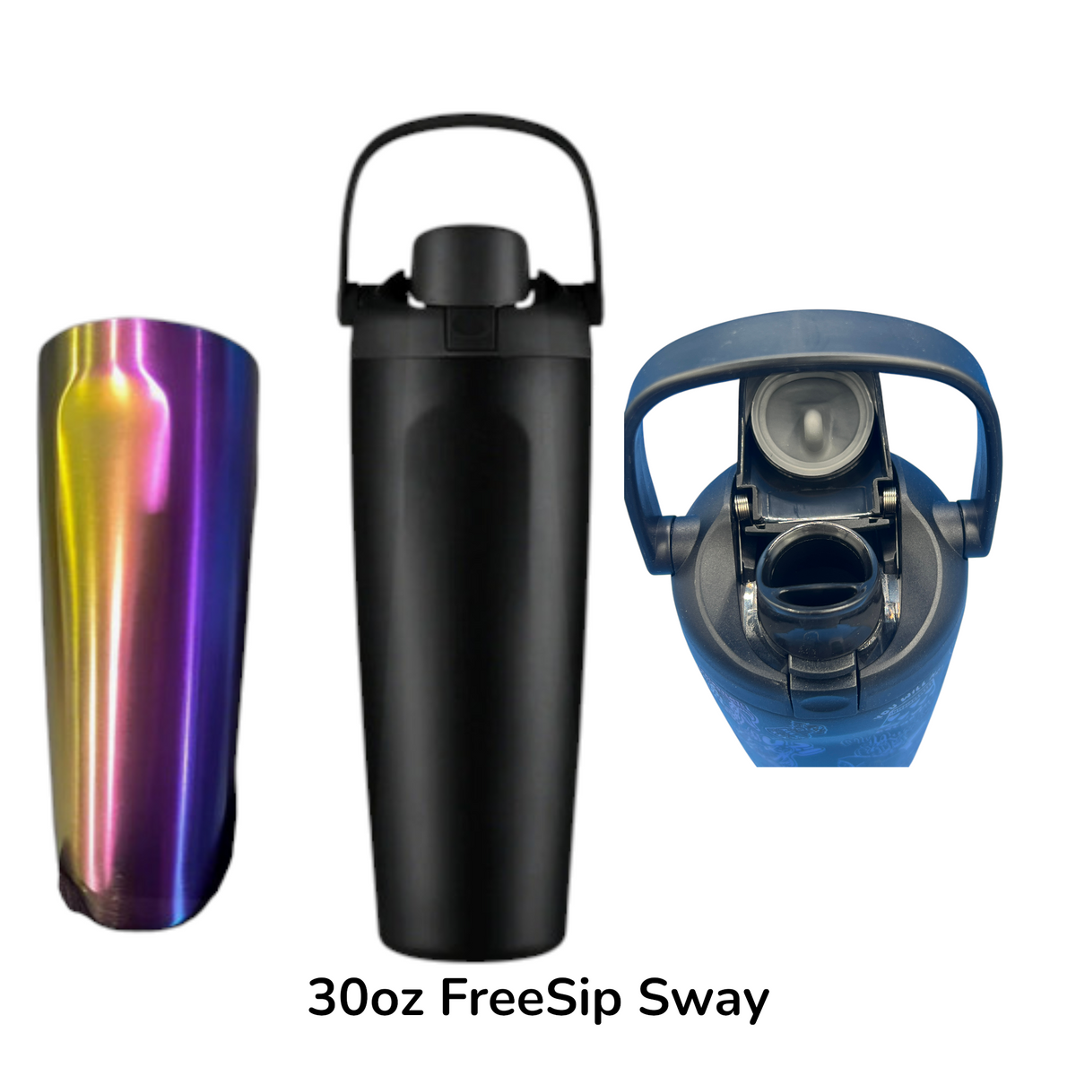 30oz FreeSip Sway dupe-Black Rainbow