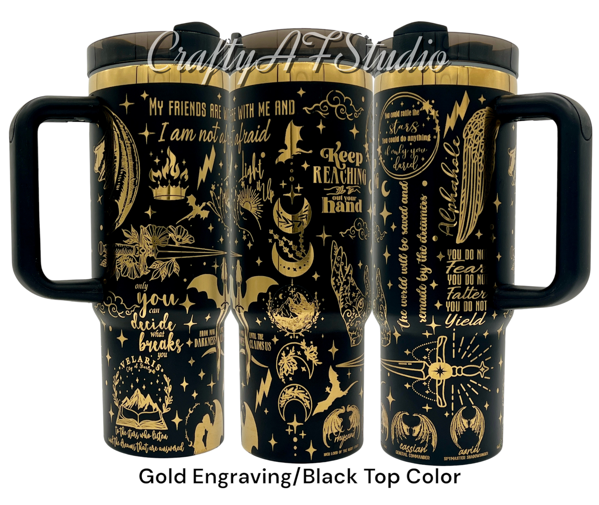 30oz With Handle MaasVerse SJMVerse TOG Acotar Crescent City Mashup laser engraved Tumbler - Bat boys - Alphahole - City of Starlight - Dragons