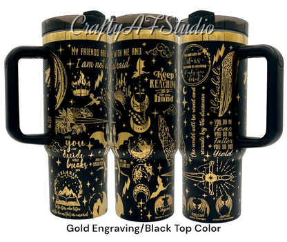 30oz With Handle MaasVerse SJMVerse TOG Acotar Crescent City Mashup laser engraved Tumbler - Bat boys - Alphahole - City of Starlight - Dragons