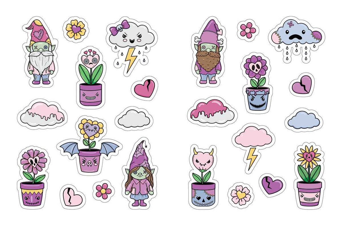 Creepy Cute Love Sticker Book by