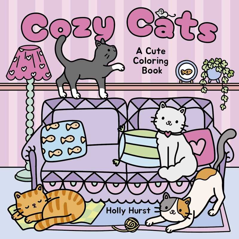 Cozy Cats Cute Coloring Book by