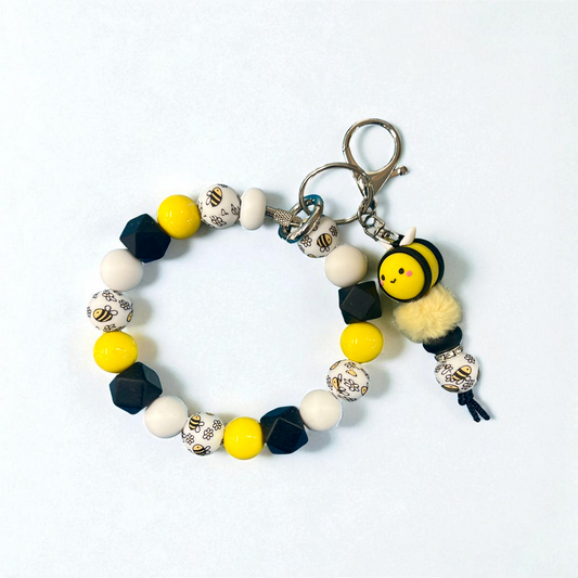3D Bee Keychain Wristlet