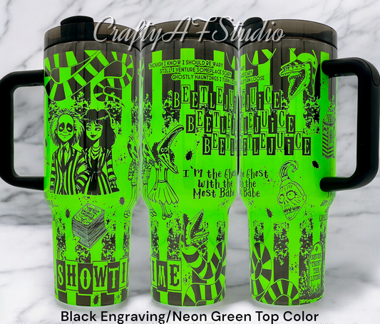 40oz Showtime Beetlejuice Laser Engraved Tumbler