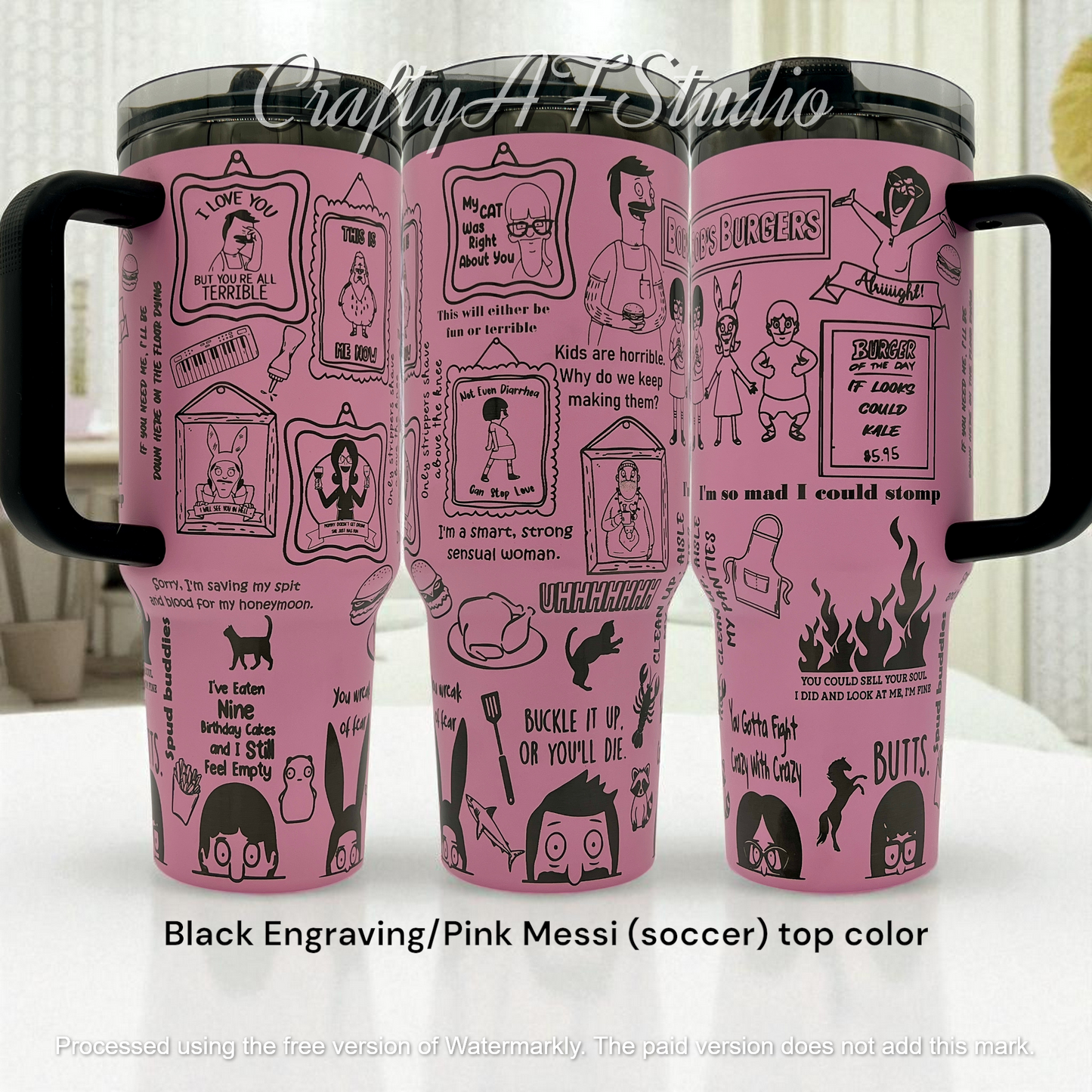 40oz Bob's Burgers Themed Laser engraved tumbler