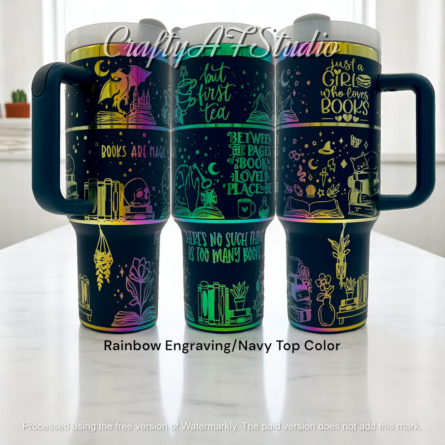 40oz Books are Magic laser engraved tumbler Fantasy Romance romantasy All Ages
