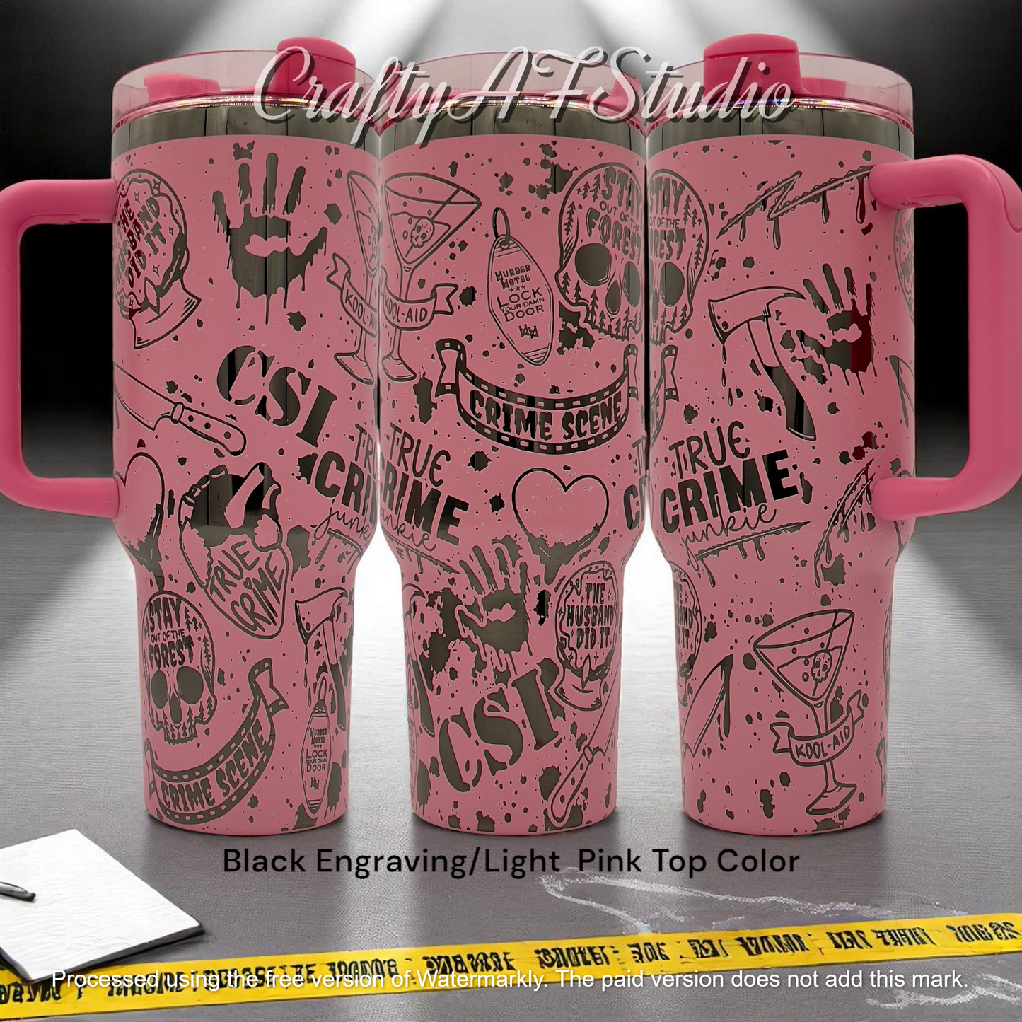 40oz CSI True crime - My Favorite Murder Podcast - Murderino themed Laser Engraved Tumbler