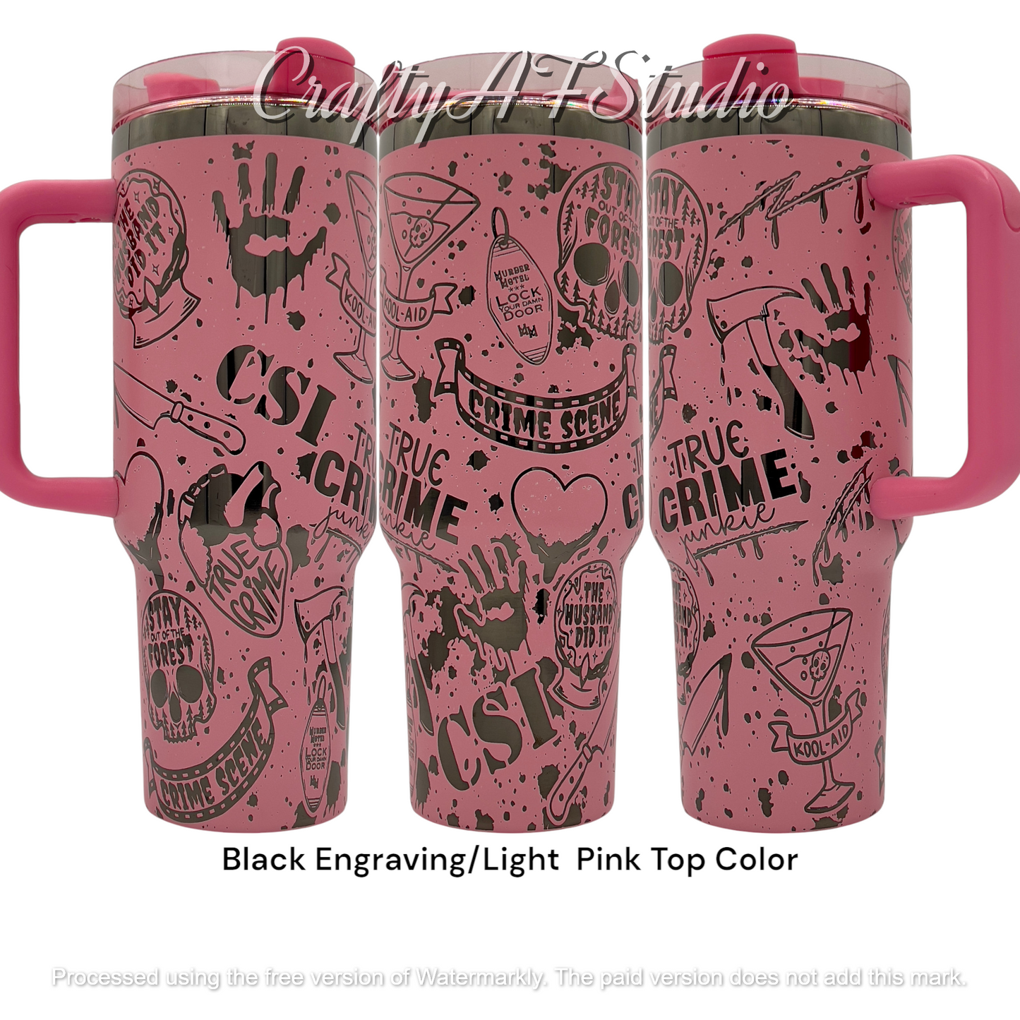40oz CSI True crime - My Favorite Murder Podcast - Murderino themed Laser Engraved Tumbler