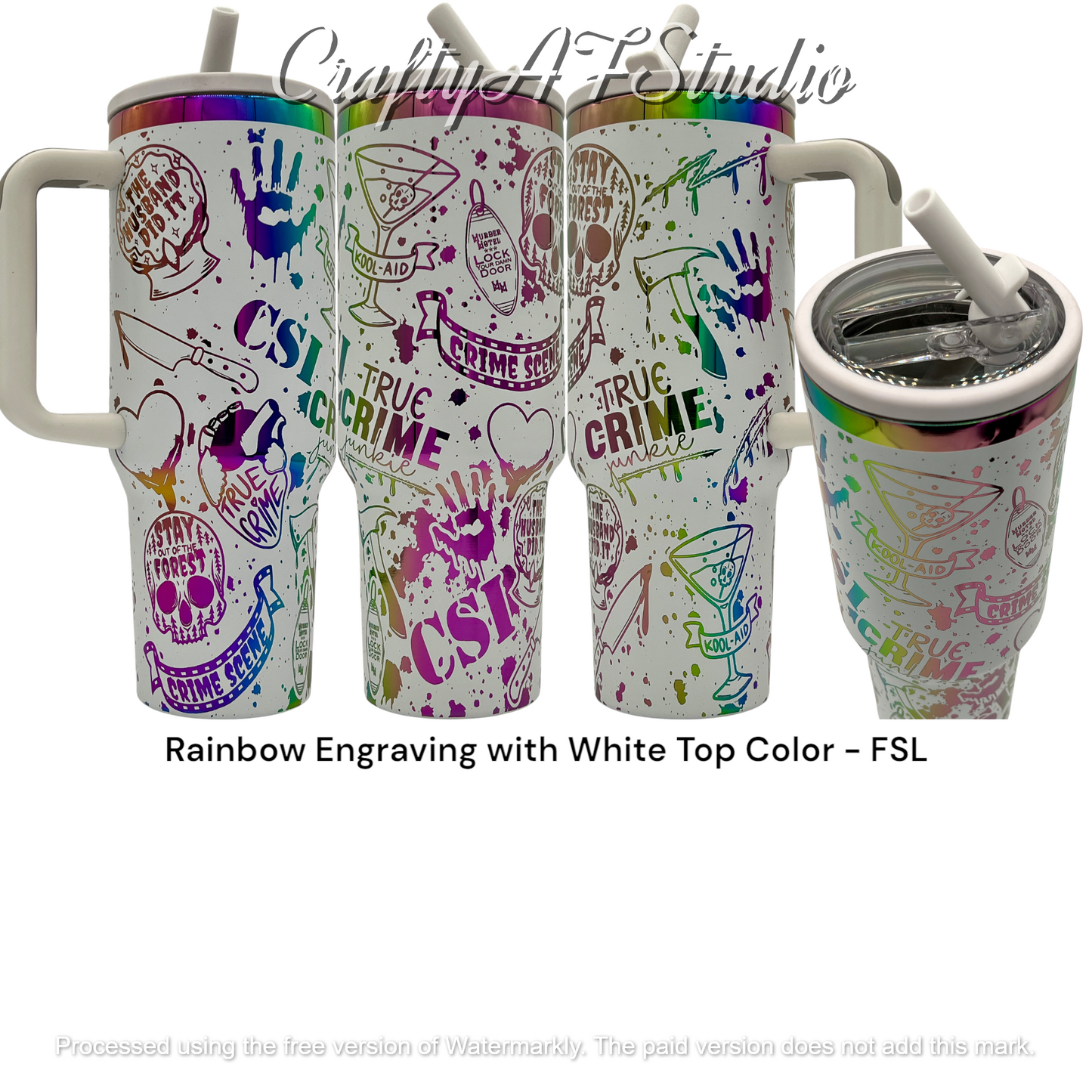 40oz CSI True crime - My Favorite Murder Podcast - Murderino themed Laser Engraved Tumbler