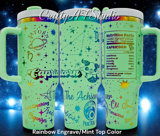 Capricorn Zodiac Astrological signs series SVG for 40oz tumbler - Digital File Svg - The Achiever