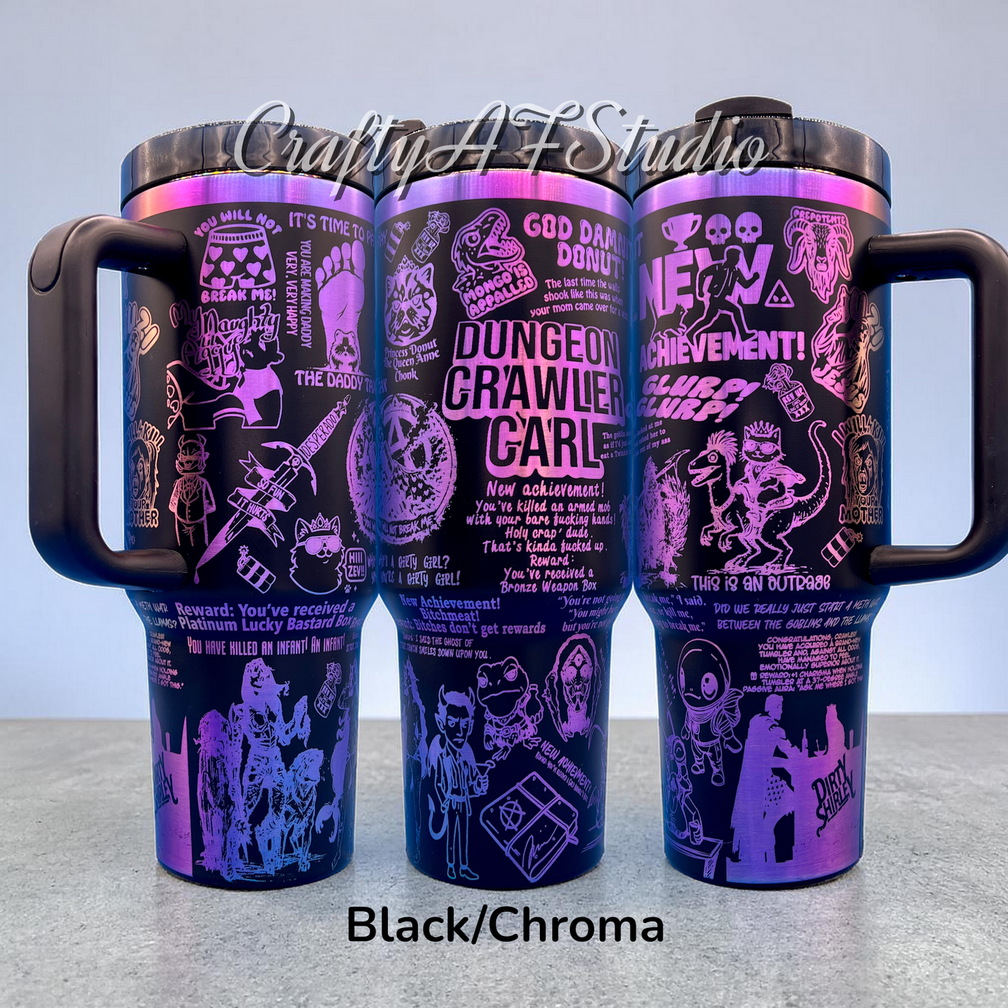 40oz Dungeon Crawler Carl Book Series Themed Laser Engraved Tumbler