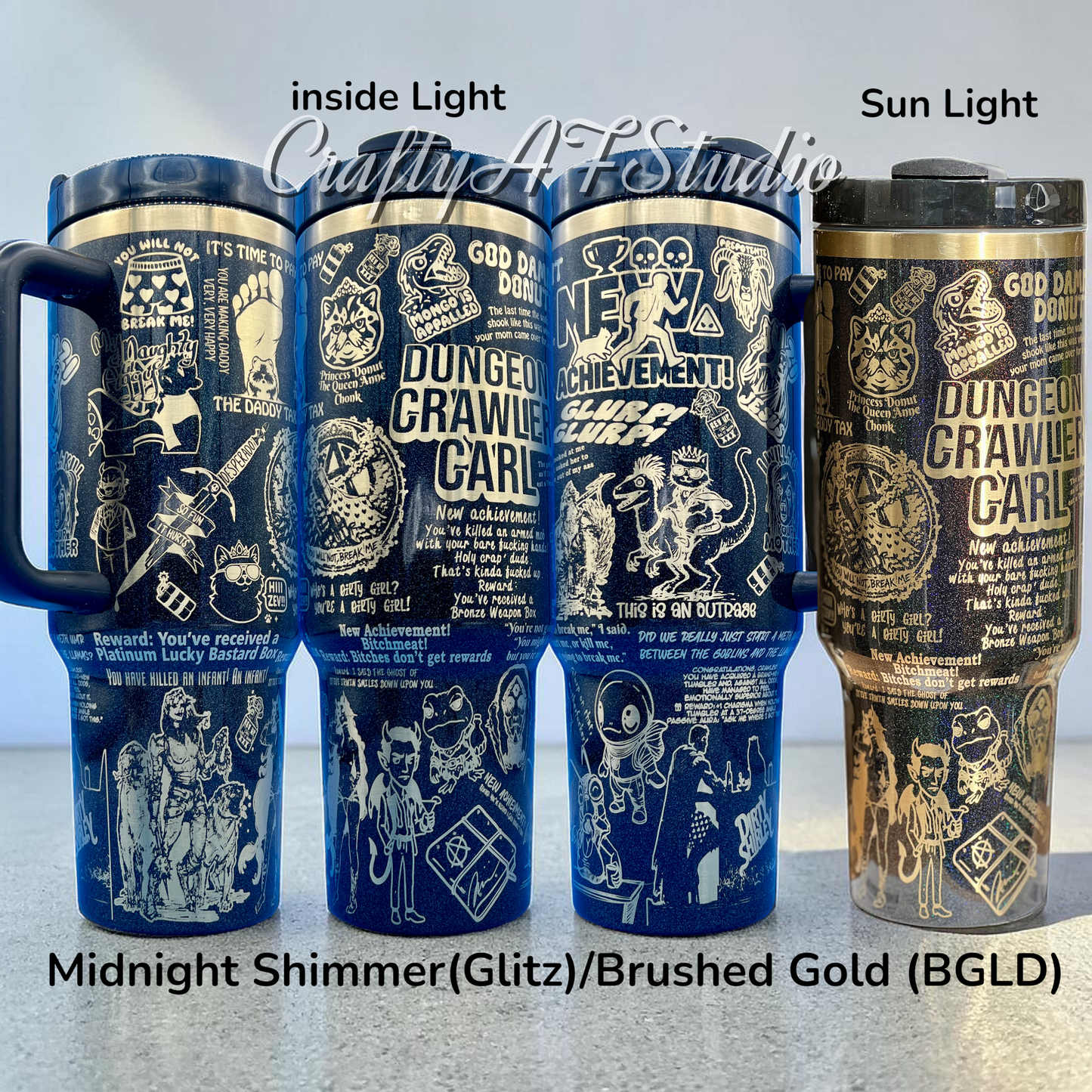 40oz Dungeon Crawler Carl Book Series Themed Laser Engraved Tumbler